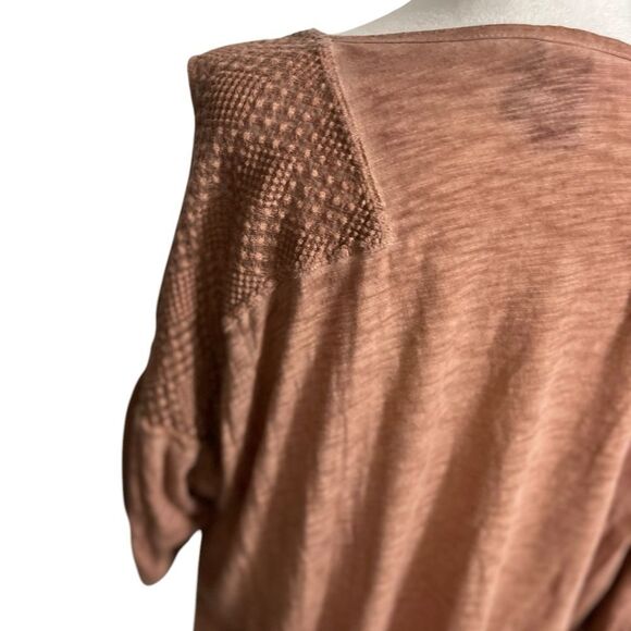 XCVI Rust Colored Blouse cut out shoulder burn out style medium oversized - Picture 2 of 15